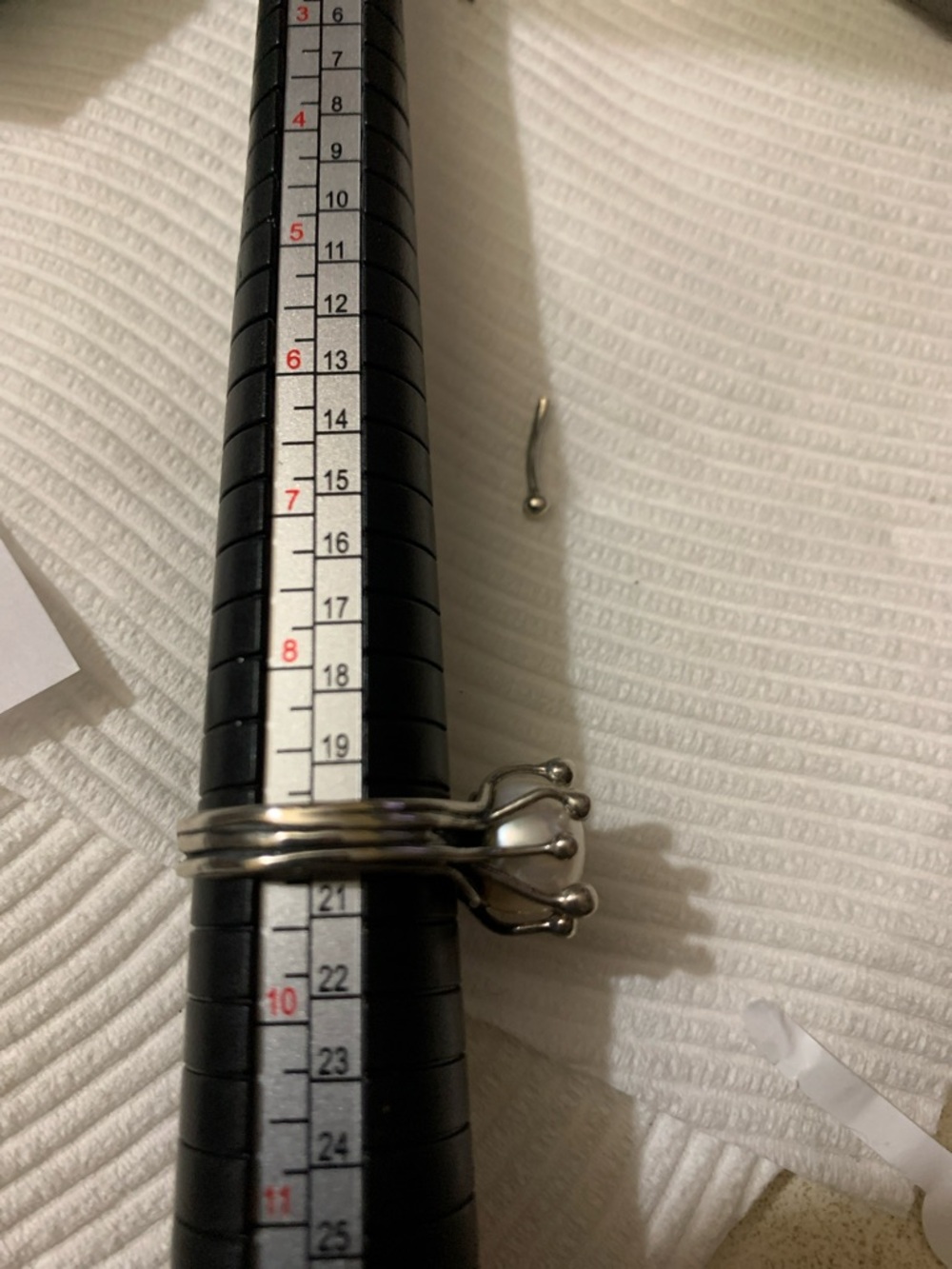 Vintage Pearl Triple-Band 925 Sterling Silver Israel Ring Crown-Style size 9